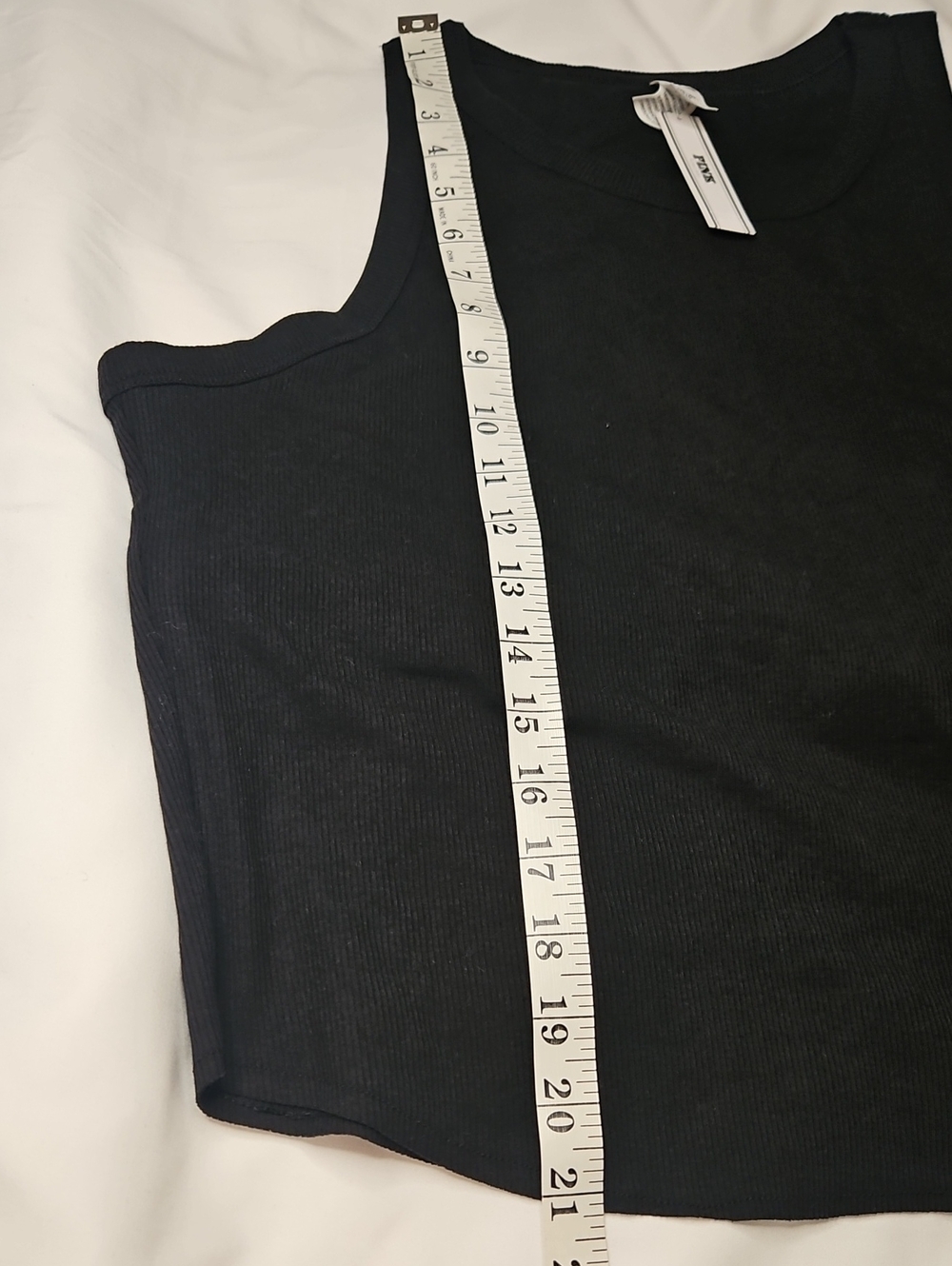 PINK Victoria's Secret Black Ribbed Cropped Tank w/ Shelf Bra XXL NWT - Picture 7 of 9